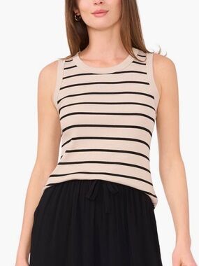 Halogen Fitted Striped Tank Top